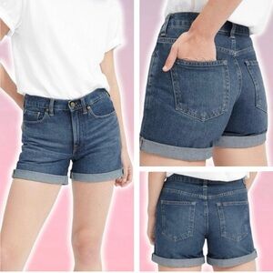 Everlane The Denim Cuffed Hem Short Sz 30 Organic Cotton Vintage Dark Blue